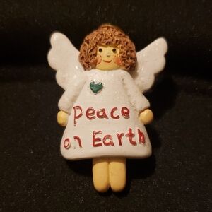 Peace on Earth Angel Brooch